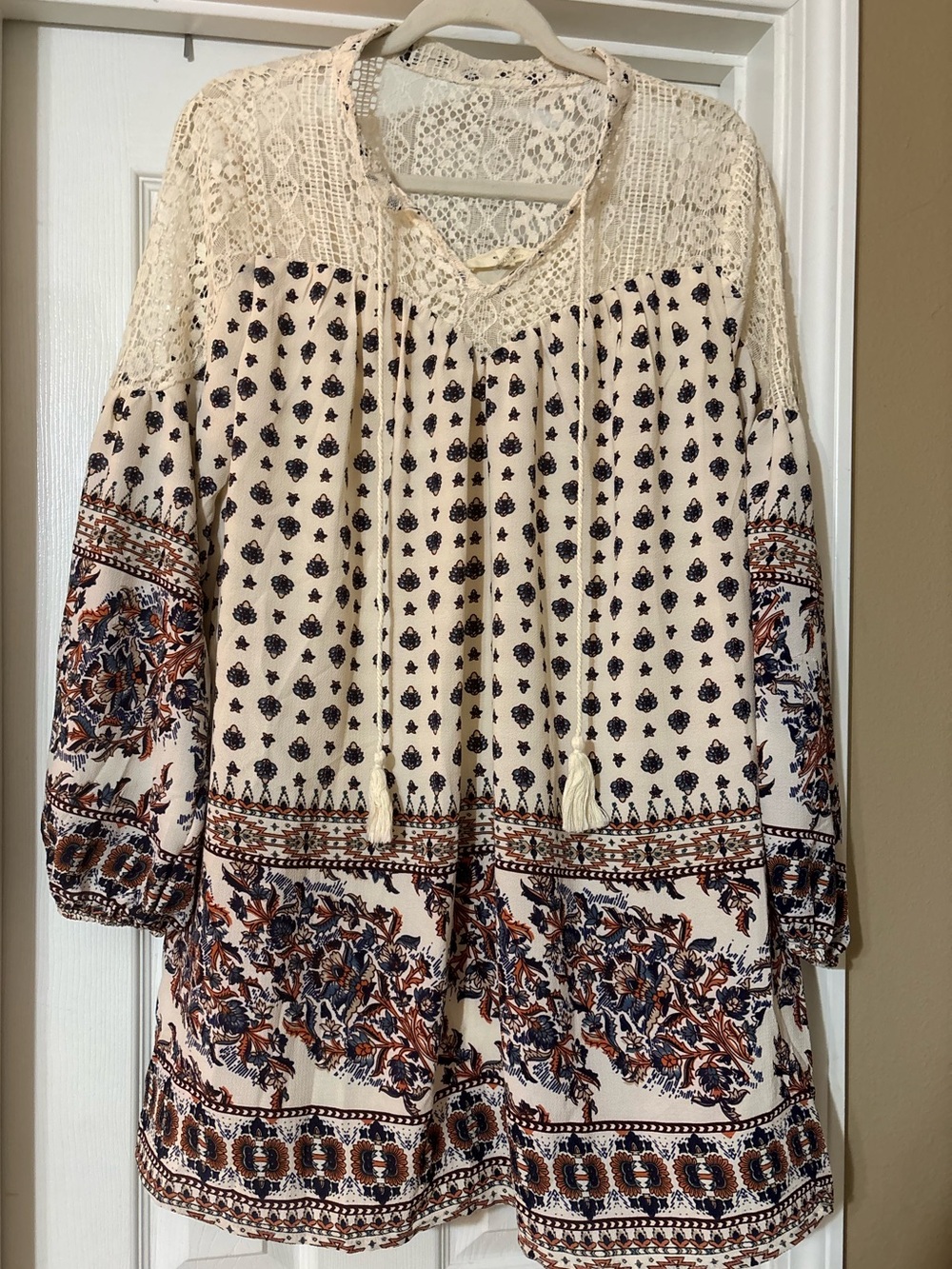entro Cream Lace Overlay Dress